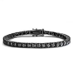 Black Gold Plated Black CZ Tennis Bracelet
